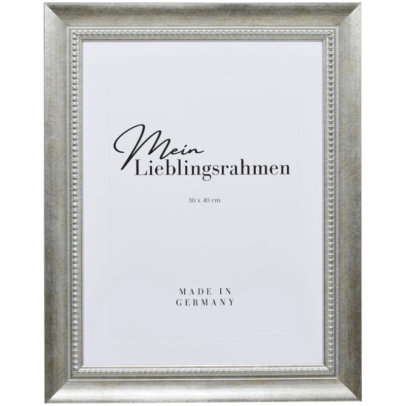 Barock Bilderrahmen Holz Anna Silber 60x80 cm Antireflexglas